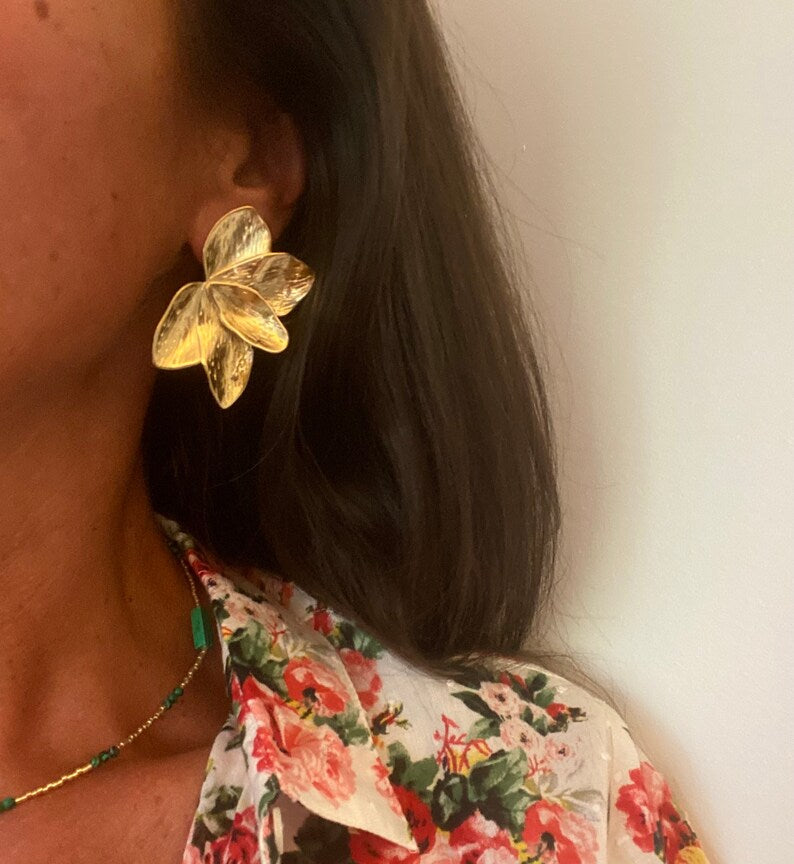 Gold Leaf 18K Earrings