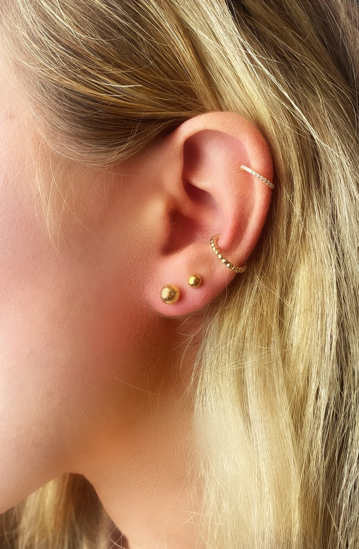 Gold Beaded Ear Cuff