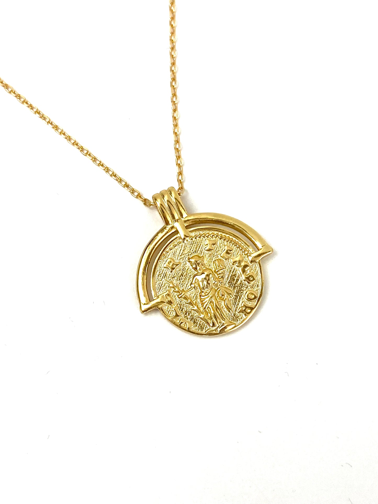 Collier de pièces d'arc romain en argent sterling 925