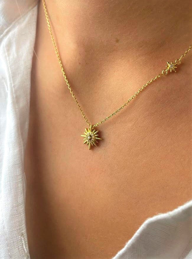 Collier éclat d'étoile en argent sterling 925