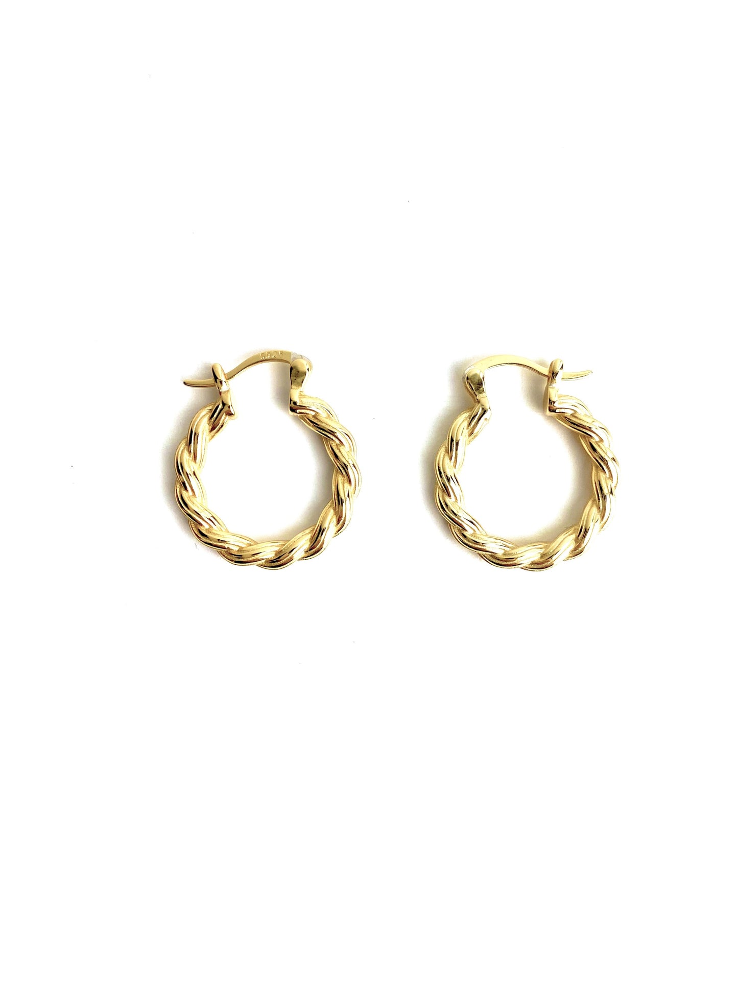 925 Sterling Silver Round Twisted Hoop Earrings