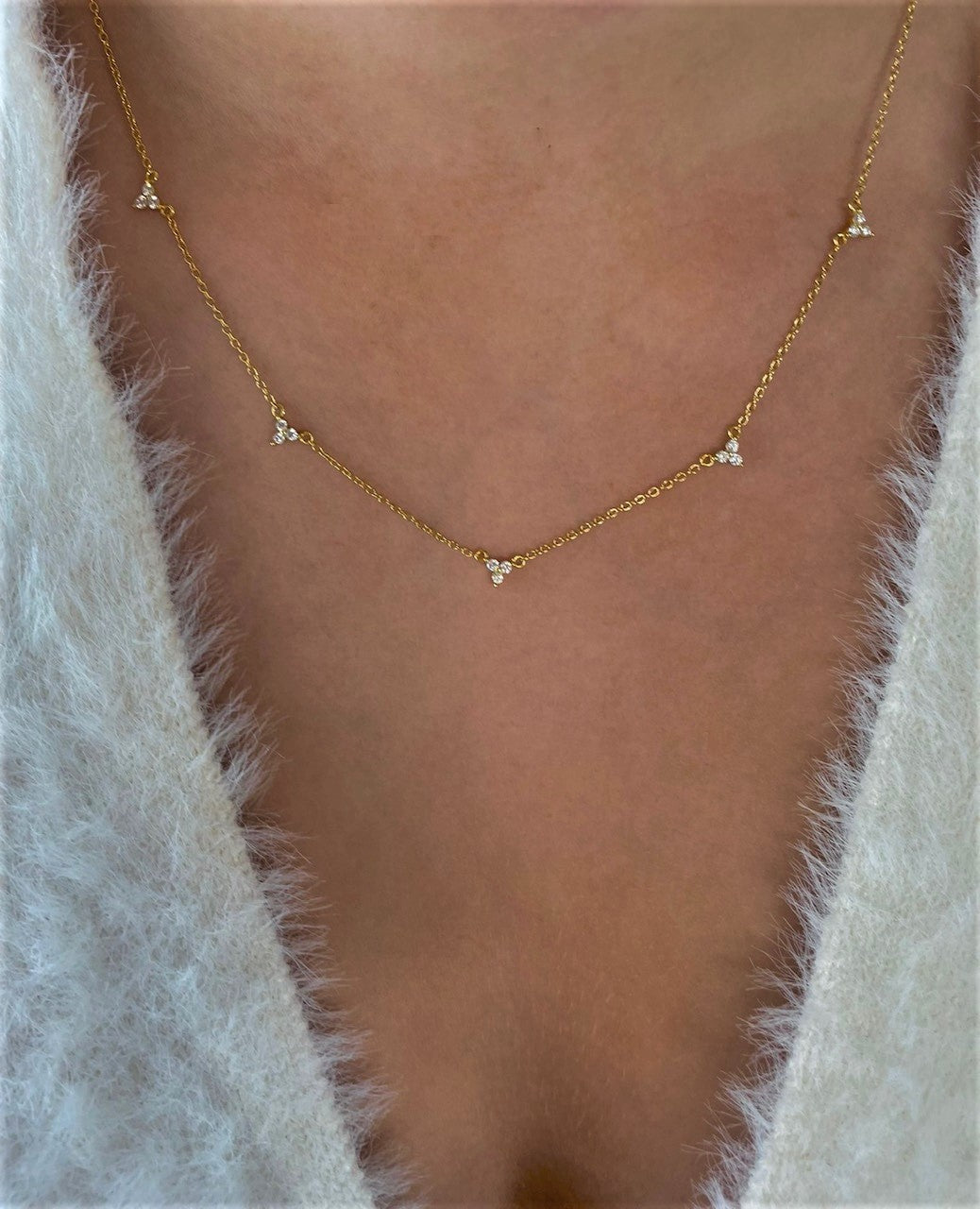 Collier à trois lunettes en argent sterling 925