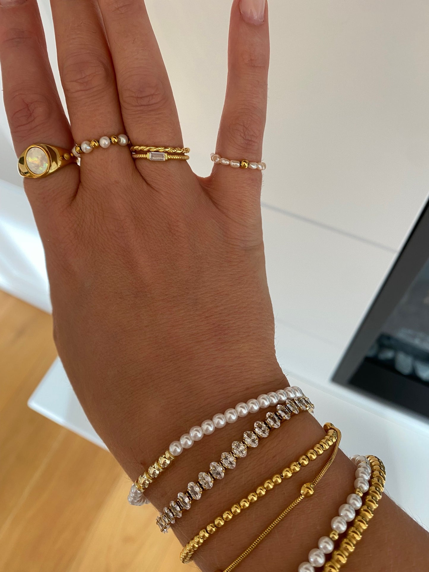 925 Sterling Silver Twirl & Single Stone Vintage Band Ring Set