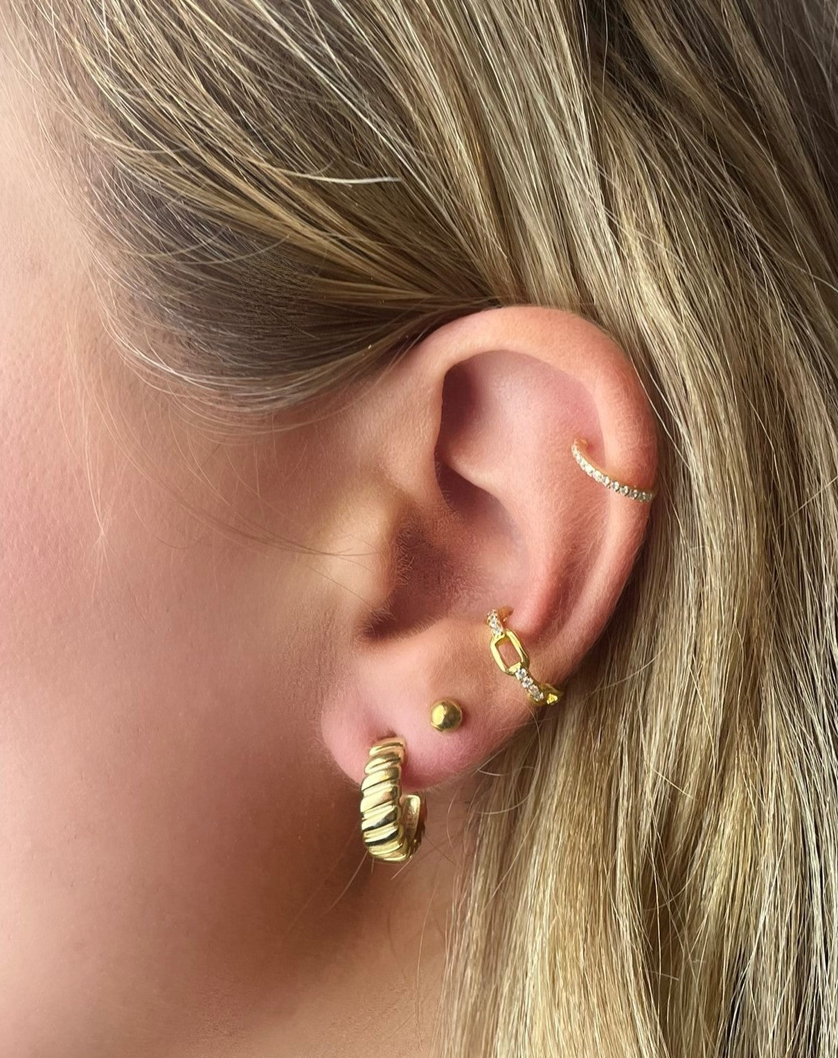 925 Sterling Silver Mini Gold Hoop Earrings