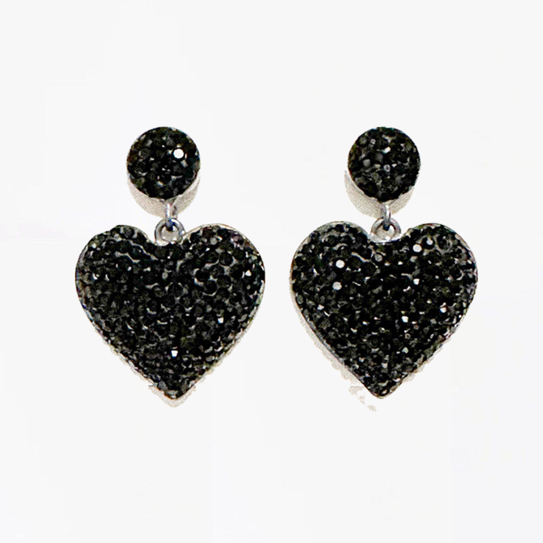 Black Heart Earrings