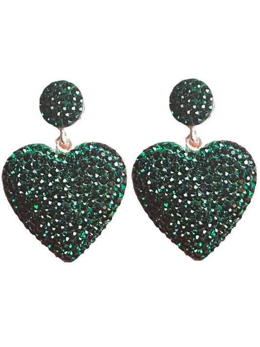 Emerald Heart Earrings