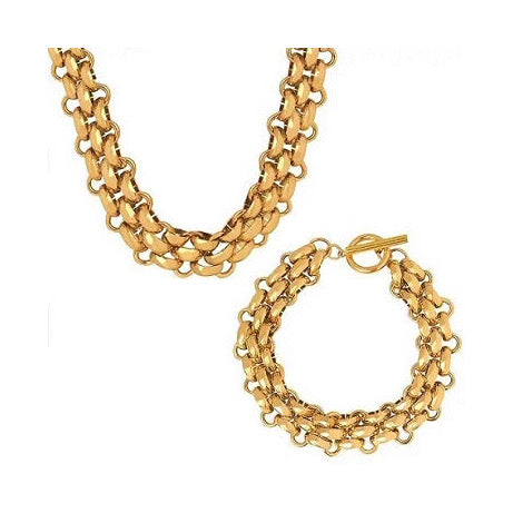 Vintage Gold Bracelet & Necklace Set
