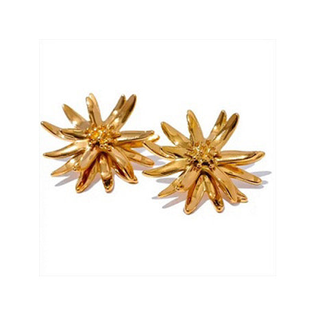 Gold Flower Stud 18K Gold Earrings