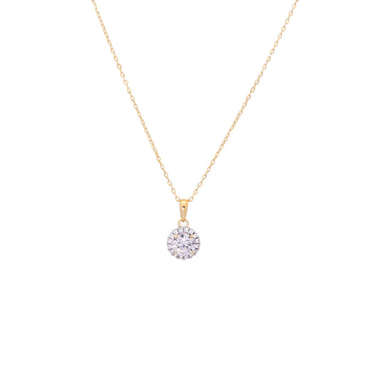 Diamond Pendant Gold Necklace -