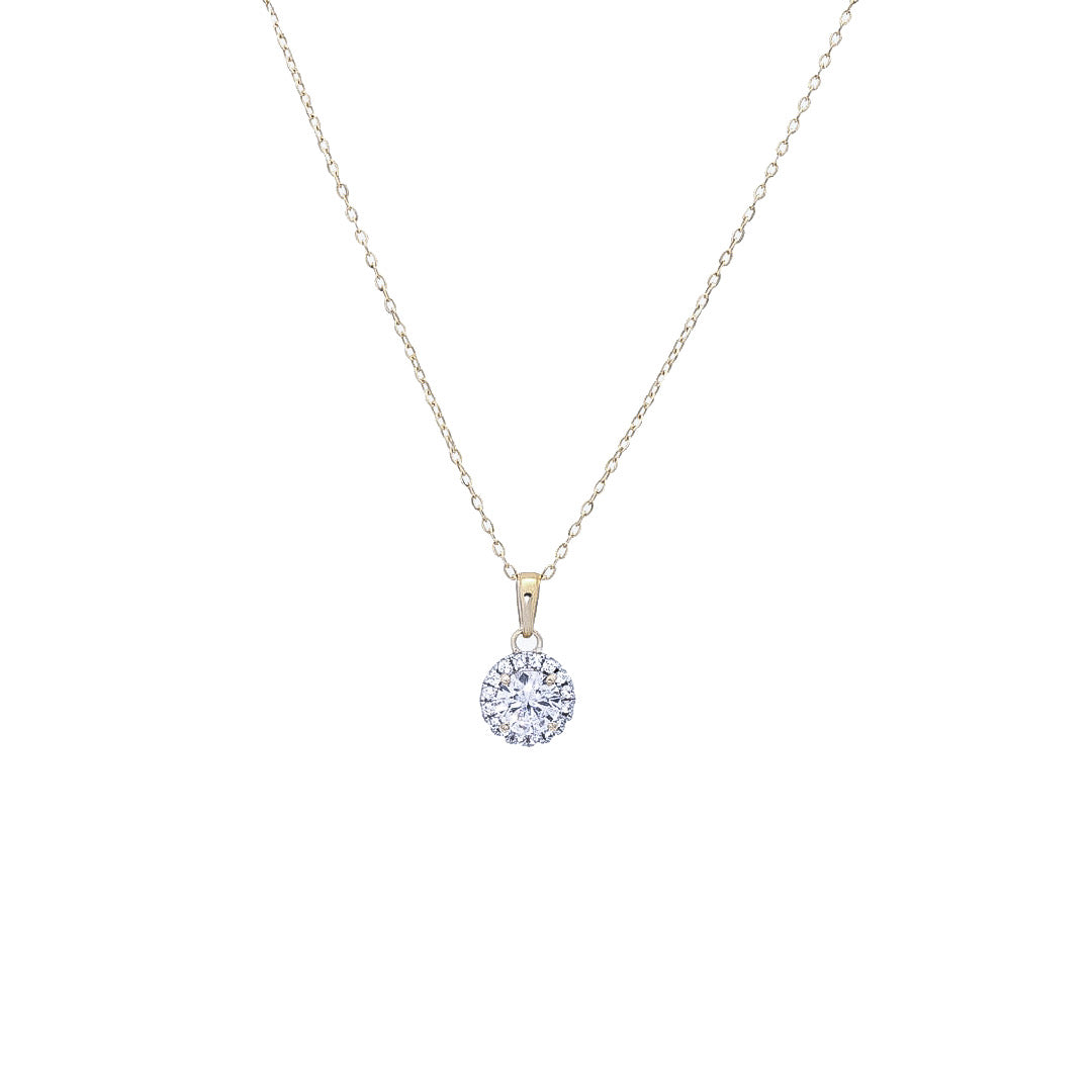 Diamond Pendant Silver Necklace