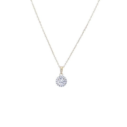 Diamond Pendant Silver Necklace