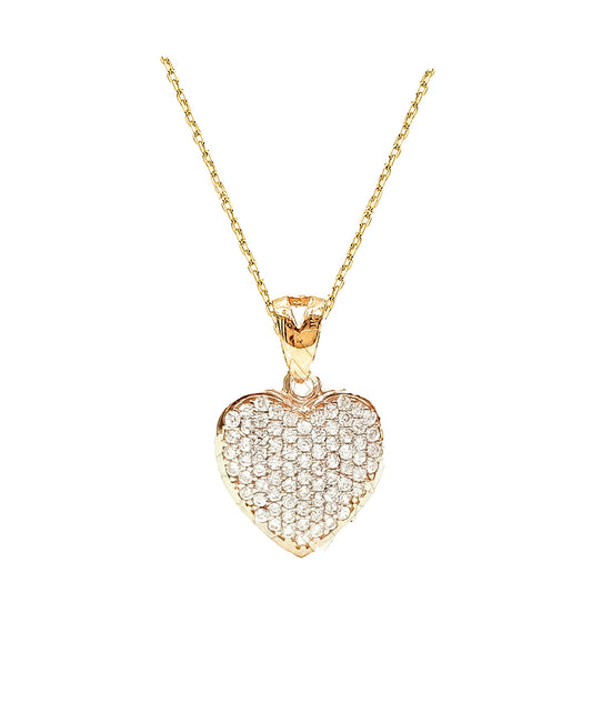 Diamond Pendant Love Heart Gold Necklace