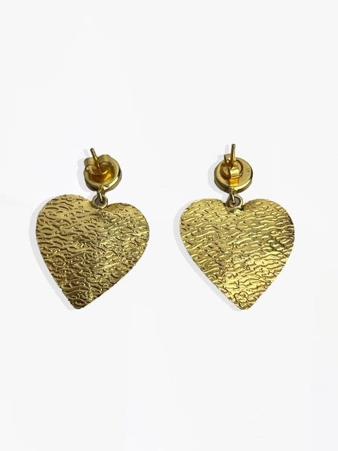 Black & Gold Heart Earrings