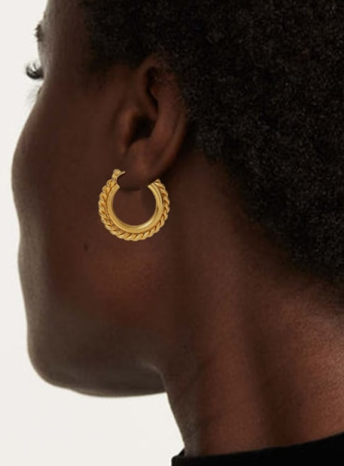 Gold Round Double Hoop Earrings