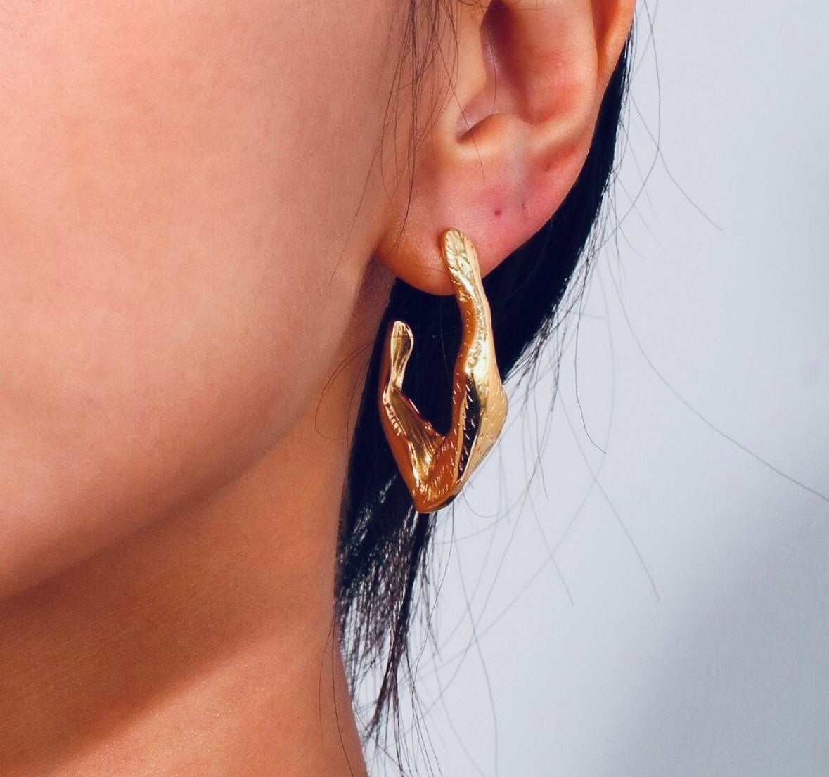 Chunky Irregular Hoops Earrings