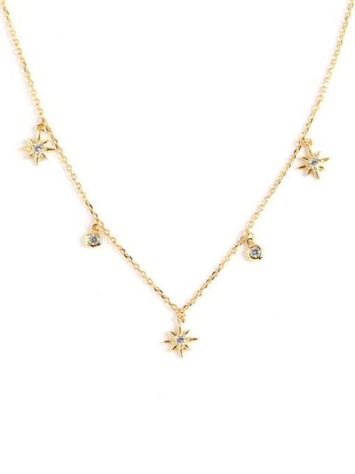 Sterling Silver Cubic Zirconia Star Vintage Necklace