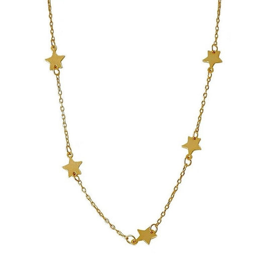 925 Sterling Silver With 18k Gold Plated Star Necklaces