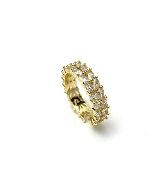 18K Gold Plated Double Leaf Band
