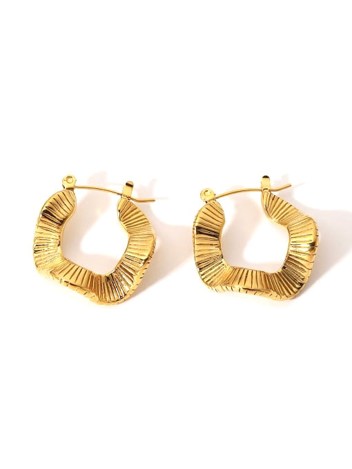 Gold Irregular Hoop Earrings