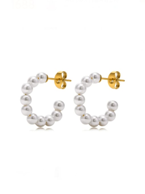 Pearls Beaded Round Stud Earrings