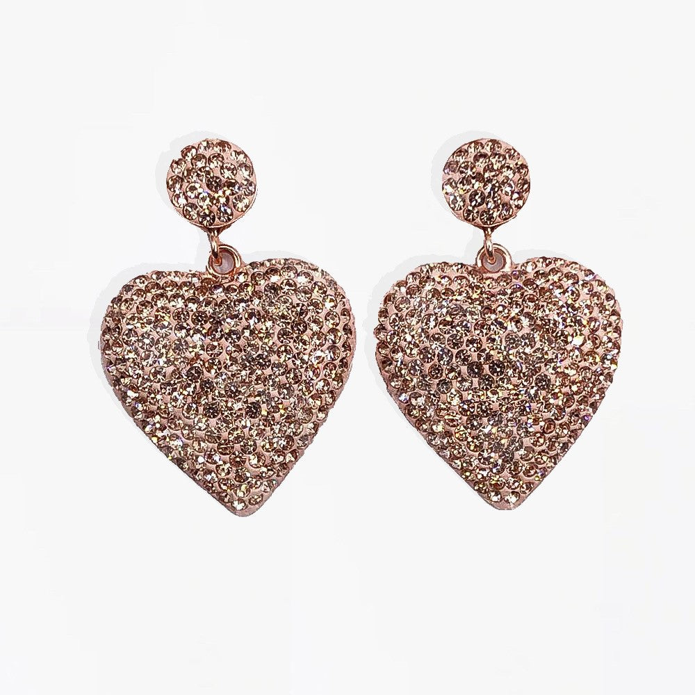 Rose Gold Heart Earrings